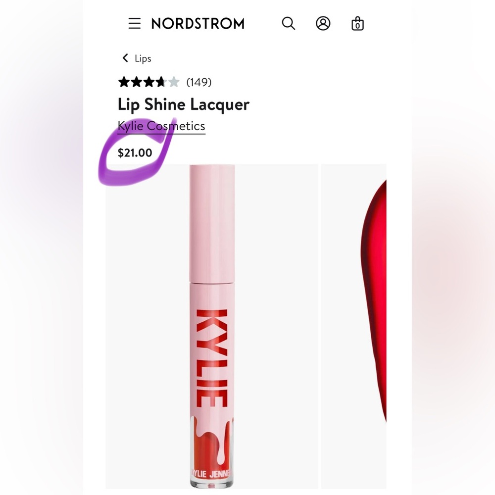 KYLIE COSMETICS Lip Shine Lacquer, NWT, 416 “Don’t @ Me” - Picture 2 of 8